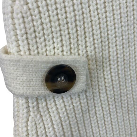 Anthropologie Alexa Sleeveless Split Mock Neck Button Sides Cream Tunic Sweater - Picture 11 of 11
